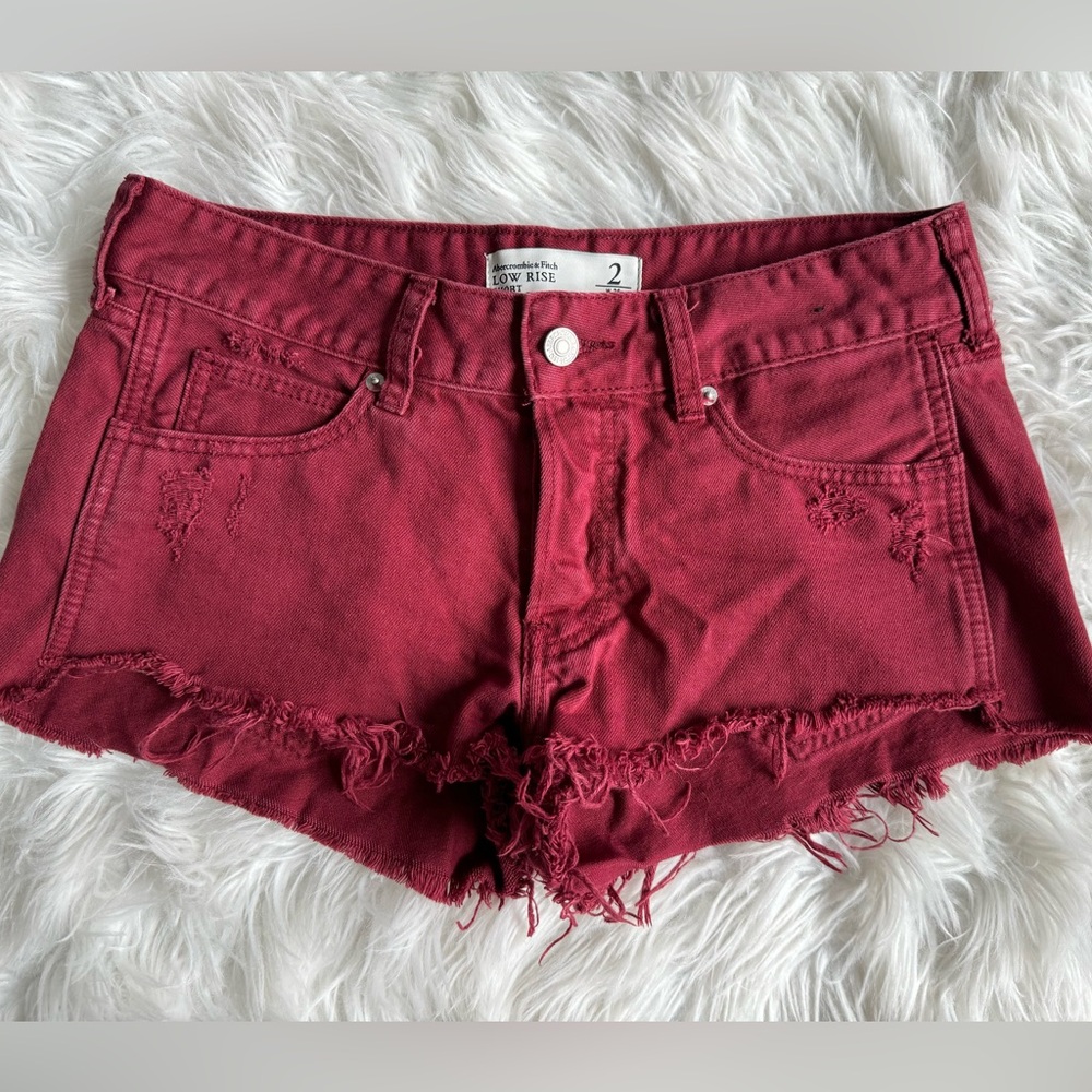 Abercrombie Low-Rise Distressed Shorts